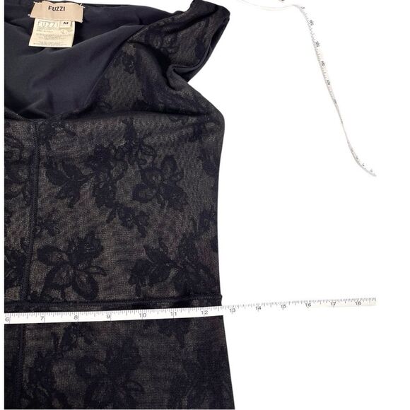 fuzzi jean paul gaultier women’s size medium black mesh floral lace dress - Picture 8 of 9